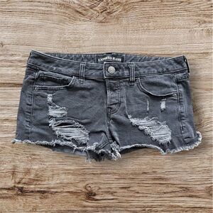 Express Black-Wash Distressed Jean Shorts